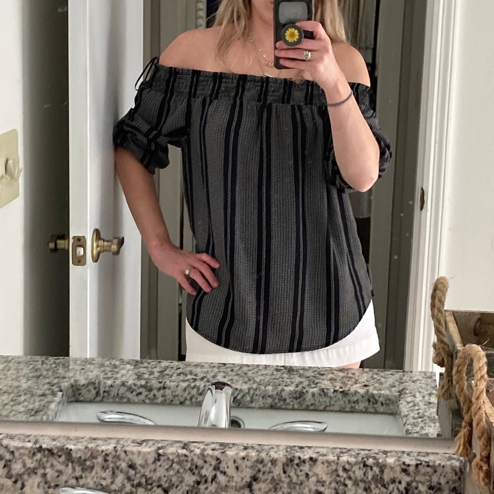 Flowing off the shoulder top